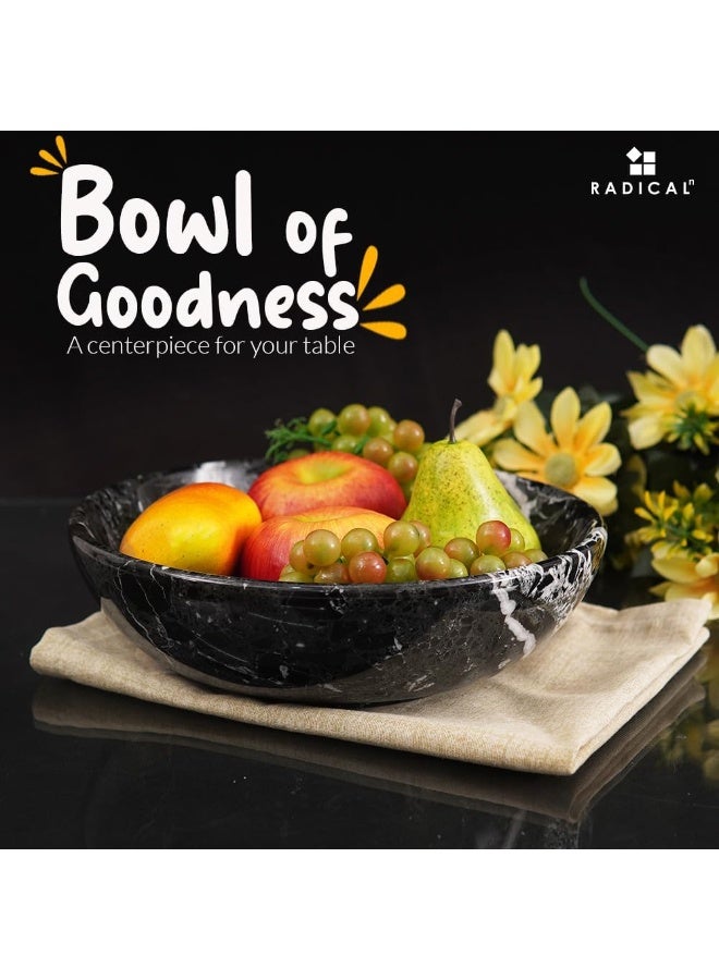 RADICALn Black Marble Decorative Fruit & Candy Bowl | 10" Handmade Bowl for Kitchen & Dining Table - Image 4